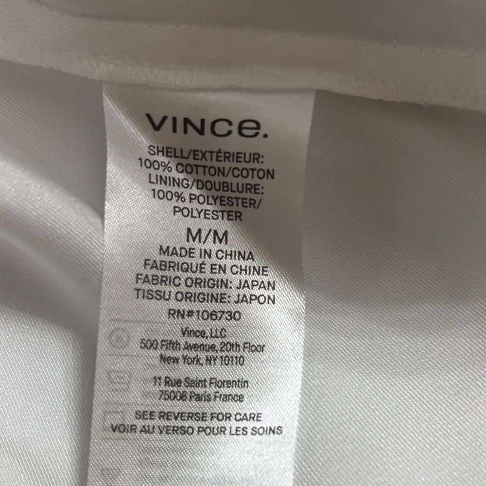 Vince White Button-Front Drawcord Ruched Shirt Dress M - Picture 11 of 11